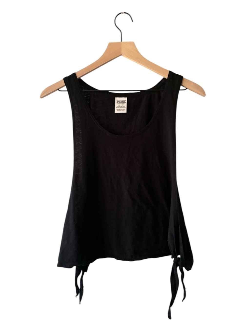 PINK Victoria's Secret Black Tie-Side Tank